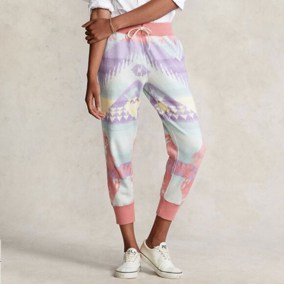 Polo Ralph Lauren Southwestern Fleece Sweatpant Desert Rose Bcn - Picture 1 of 12